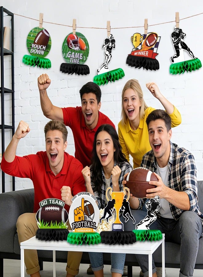 GoClimber 10PCS Football Party Decorations Football Honeycomb Centerpieces for Table Toppers for Football Game Birthday Party Favors - Image 5